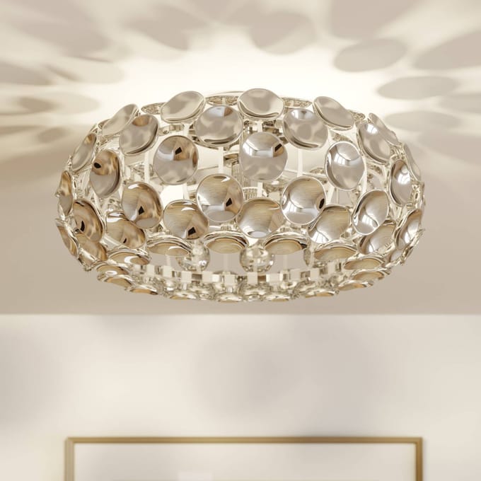 Lindby - plafondlamp - 3lichts - Acryl, metaal - H: 21 cm - E14 - chroom, transparant