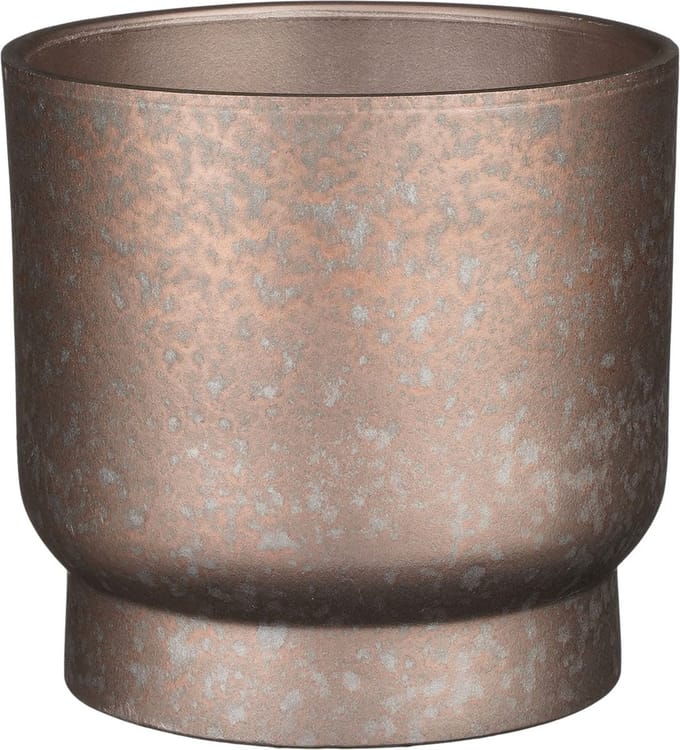 Mica Decorations - Plantenpot - terracotta - koper flakes relief- D22/H20 cm