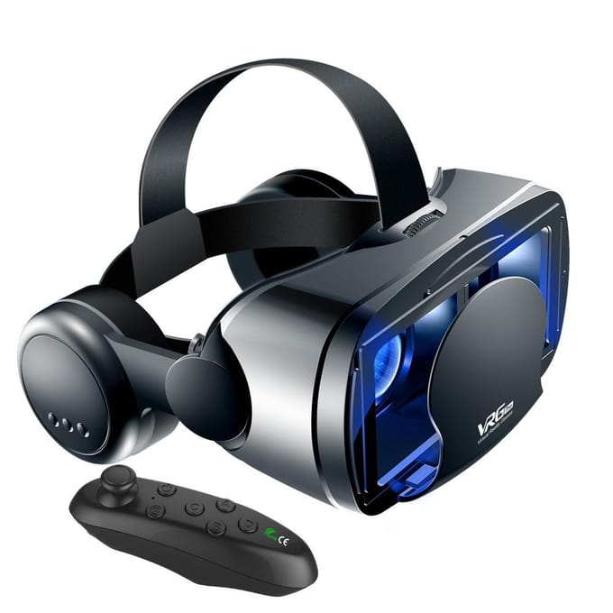 Lunettes intelligentes 3D VR, casque de réalité virtuelle, Smartphone, Vision plein écran, objectif grand Angle avec contrôleur, casque 7 pouces C8S noir