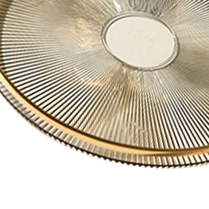 Ronde Dienblad met Handvatten Multifunctioneel Transparant Rond Serveerblad voor Brood Fruit Dessert Snack amber gouden kleur