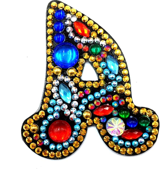 Sleutelhanger letter A - Diamond painting - compleet pakket - Diamond painting by Wietske