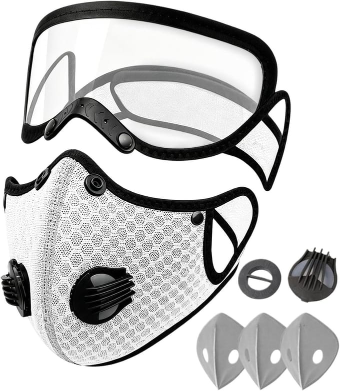Bouwplaatsmasker - Stofmasker - Stofbescherming - Met koolstoffilter - 45g - Wit