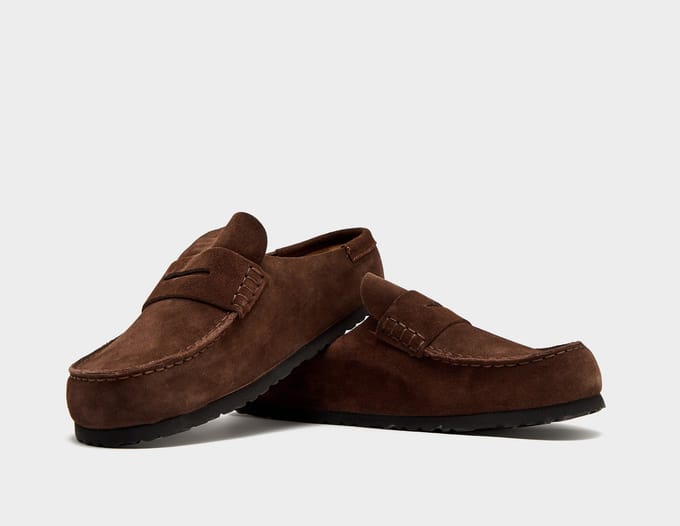 Birkenstock Naples Wrapped Suede Leather Sandalen bruin