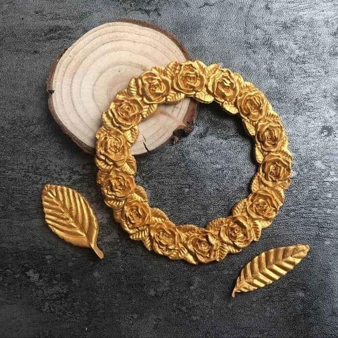 1Pc Rosette Bladeren Siliconen Mal Taart Diy Chocolade Mal Suiker Bakvorm grijze kleur