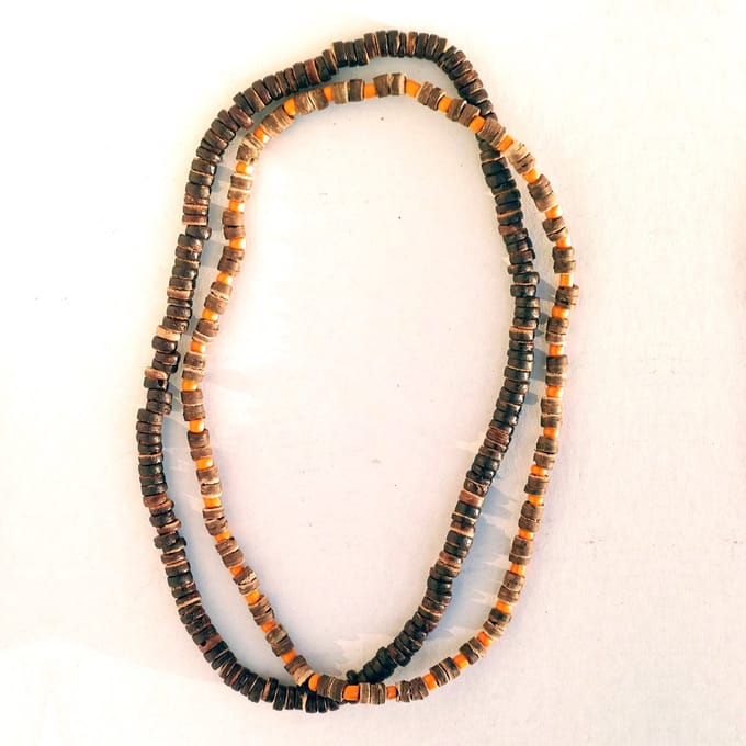 CocoReef Choker - Set van 2 - Bruin + Bruin/Oranje