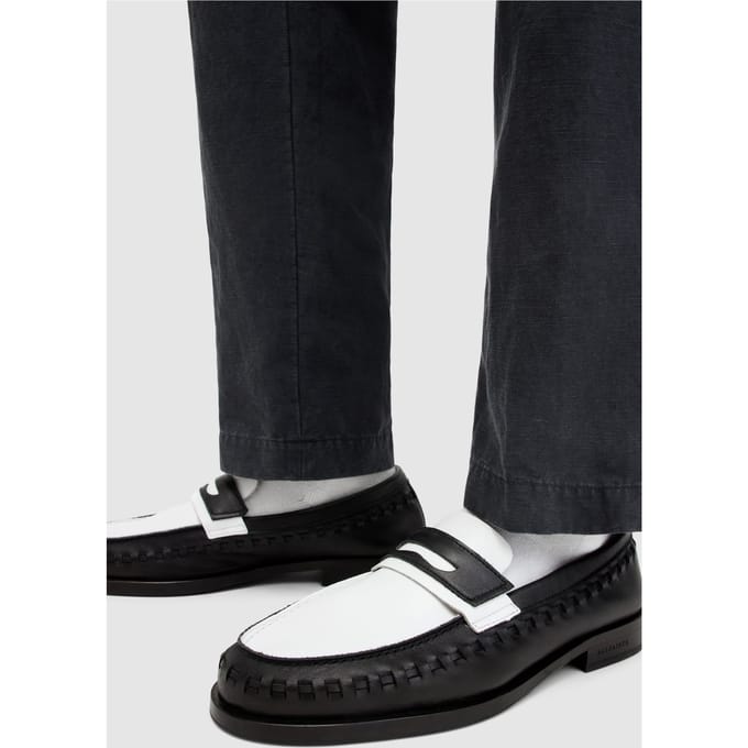 AllSaints Sammy Leather Loafer Black/white Taglia: 46 | Mocassini Outlet | Uomo | Nero