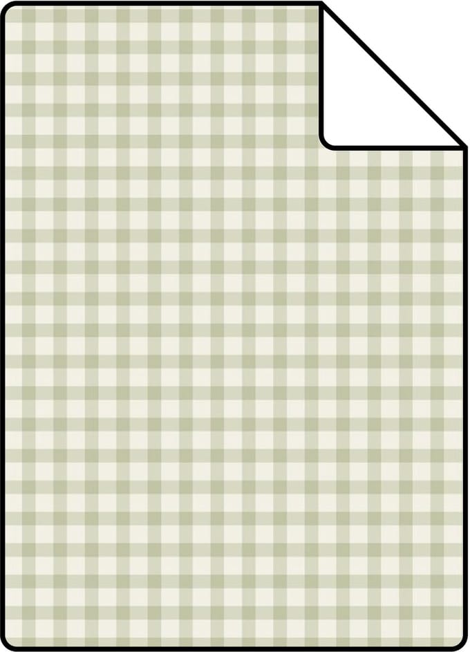 Proefstaal ESTAhome behang ruitjes vergrijsd groen - 26.5 x 21 cm - 131643-S