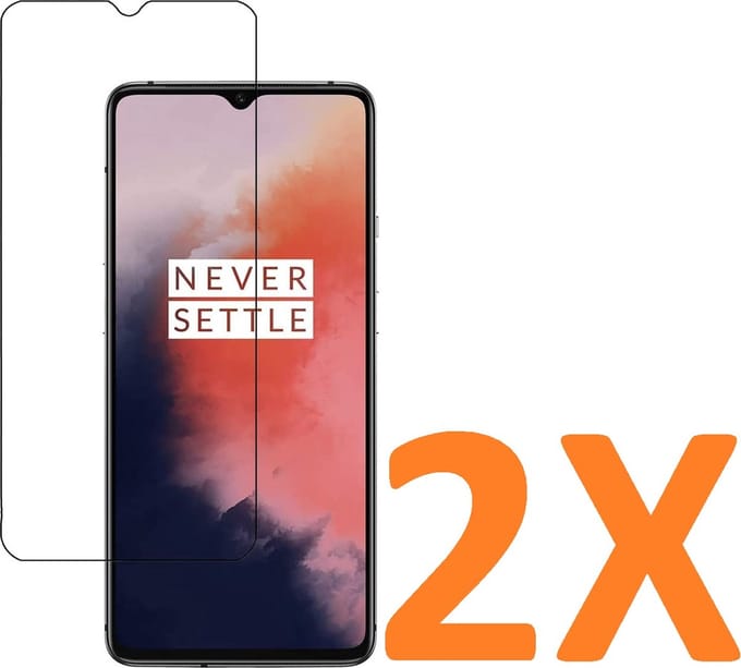 Screenprotector Glas - Tempered Glass Screen Protector Geschikt voor: OnePlus 7 - 2x