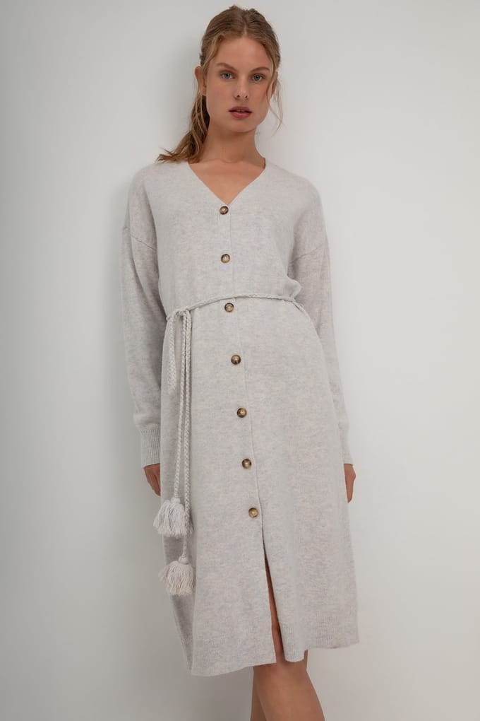 Josephine & Co Soraya Dress Light Grey Größe: XL | Midikleider Outlet | Damen | Grau