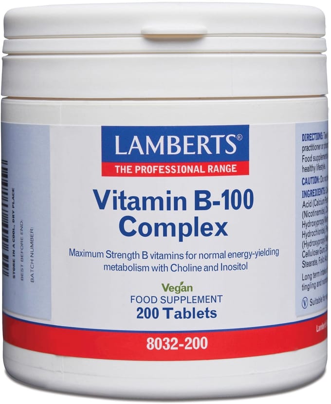 Lamberts Vitamine B100 Complex - 200 Tabletten - Vitaminen