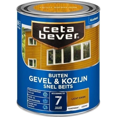 Cetabever Gevel en Kozijn Snel Beits Transparant Zijdemat - Licht Eiken