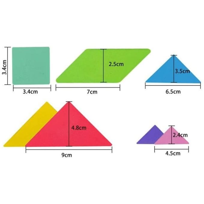 Educatief speelgoed - LX - 96 Magnetische Tangram Puzzels - Reizen en kaarten - Groen - Gemengd