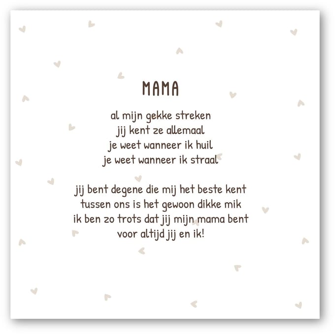 Forex tegeltje | In geschenkverpakking | Mama gedichtje | winkeltjevananne.nl
