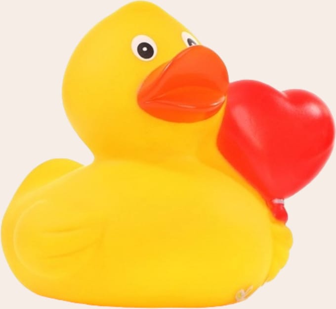 Badeend met Hartjesballon – Breng Liefde naar je Badkamer