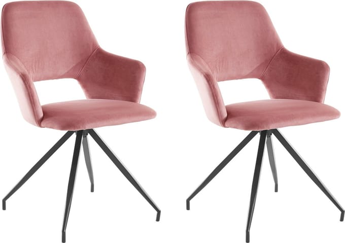 Tracy-Fauteuil - 2 Pack - Roze Velours