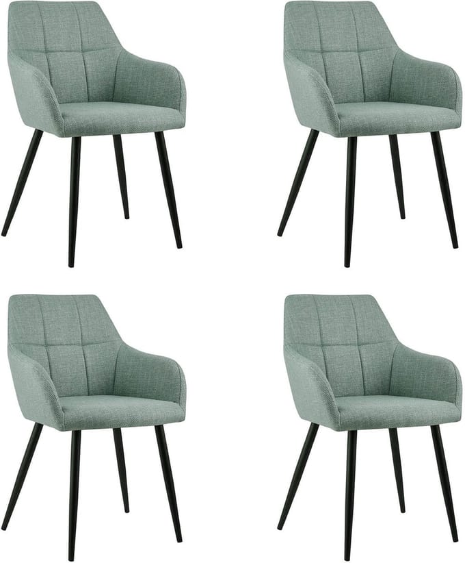 Set van 4 Kick eetkamerstoel Nova - groen