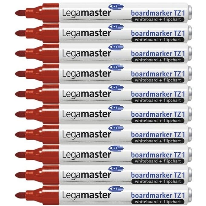 Boardmarker TZ1, voor flipovers en whiteboards, rood 10 st.