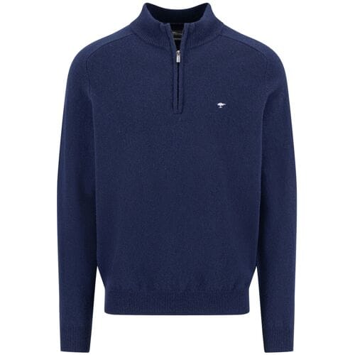 Fynch-Hatton Trui Troyer Zip Lambswool Navy / male