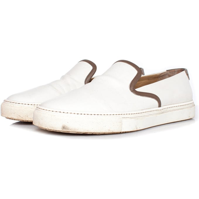 Hermes Slip on sneakers in wit leer