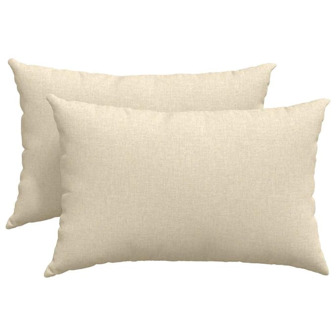 vidaXL - Zitkussens - 2 - st - Stof - Crème - 60 - x - 40 - cm