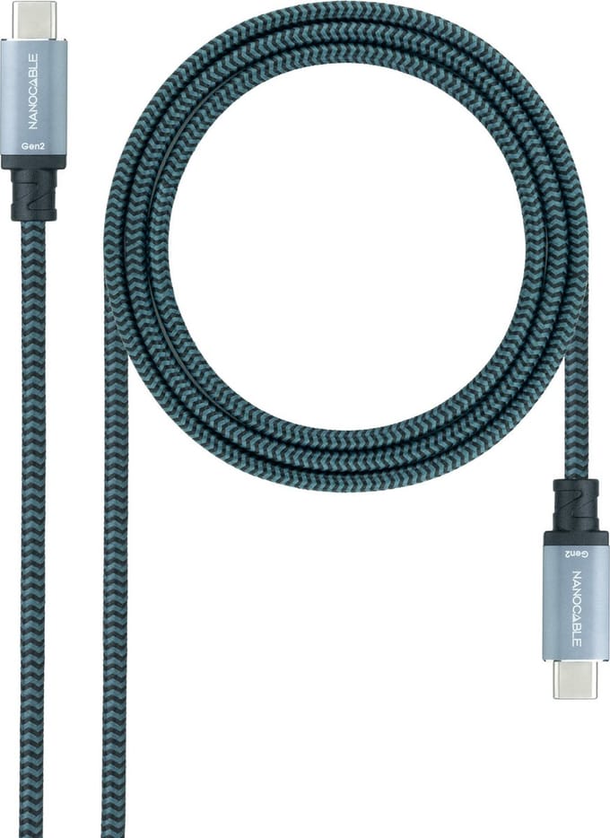 Cable USB C NANOCABLE 10.01.4101-COMB Green 1 m