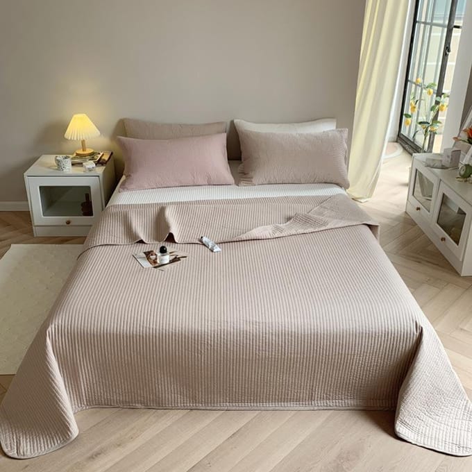 Couvre-lit matelassé en coton blanc massif coréen de qualité supérieure, couverture douce pour lit double, couvre-matelas, linge de lit king size 110x150cm 1pc