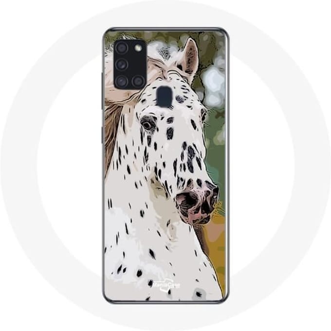 Hoesje - Appaloosa - Samsung Galaxy A21S - Flexibel - Bescherming - Wit paard