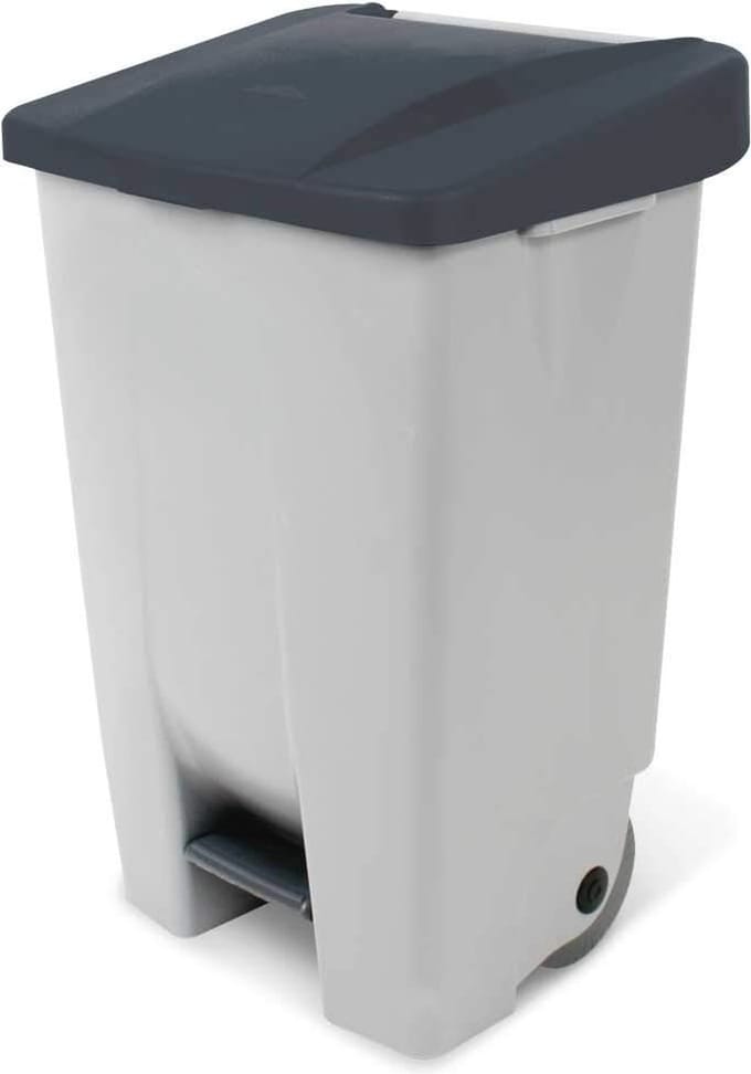 Afvalcontainer 10L met dubbel openingssysteem en zilver metallic afwerking