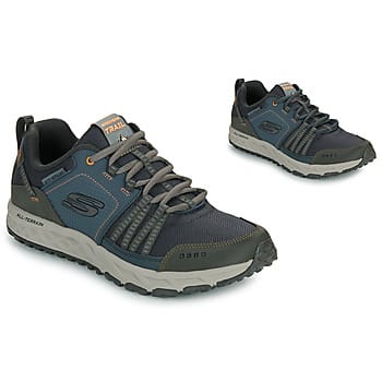 Skechers ESCAPE PLAN Heren Wandelschoenen - Donkerblauw / Oranje