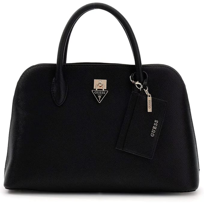 GUESS handtas schoudertas Patsie Two Compartment Satchel Black zwart