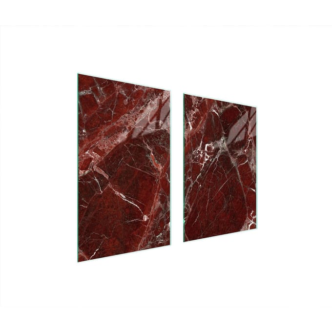 TMK ArtDeko - Glaas Beschermplaat - 65x52 cm - Marmer