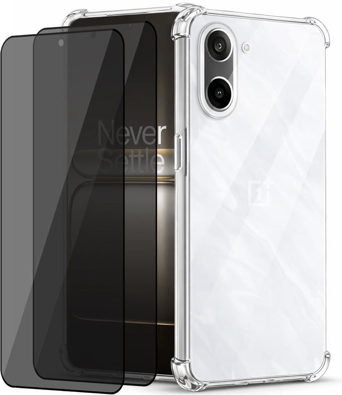 Hoesje geschikt voor OnePlus Nord CE 5 - 2x Privacy Screenprotector Volledig Dekkend Glas - Shockproof Transparant