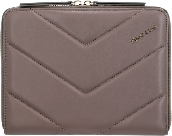 HUGO BOSS Schrijfmappen Triga Conference Folder Taupe Grijs