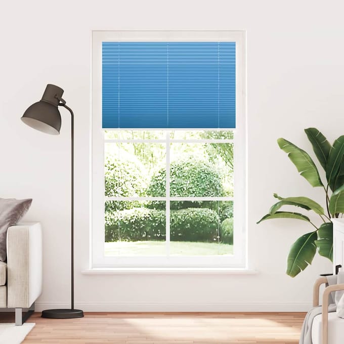 vidaXL - Plissé - rolgordijn - 120x200cm - stofbreedte - 119,4cm - polyester - blauw