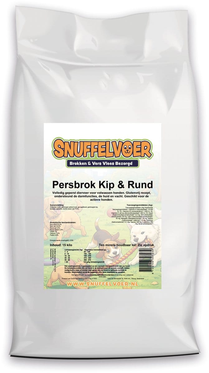 MegaPet Persbrok Kip & Rund 15kg