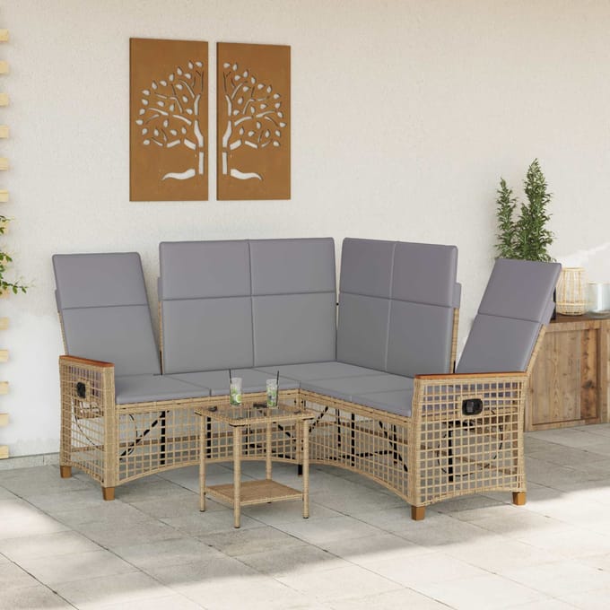 vidaXL - Tuin - verstelbare - bank - set - 5-Aantal - zitplaatsen