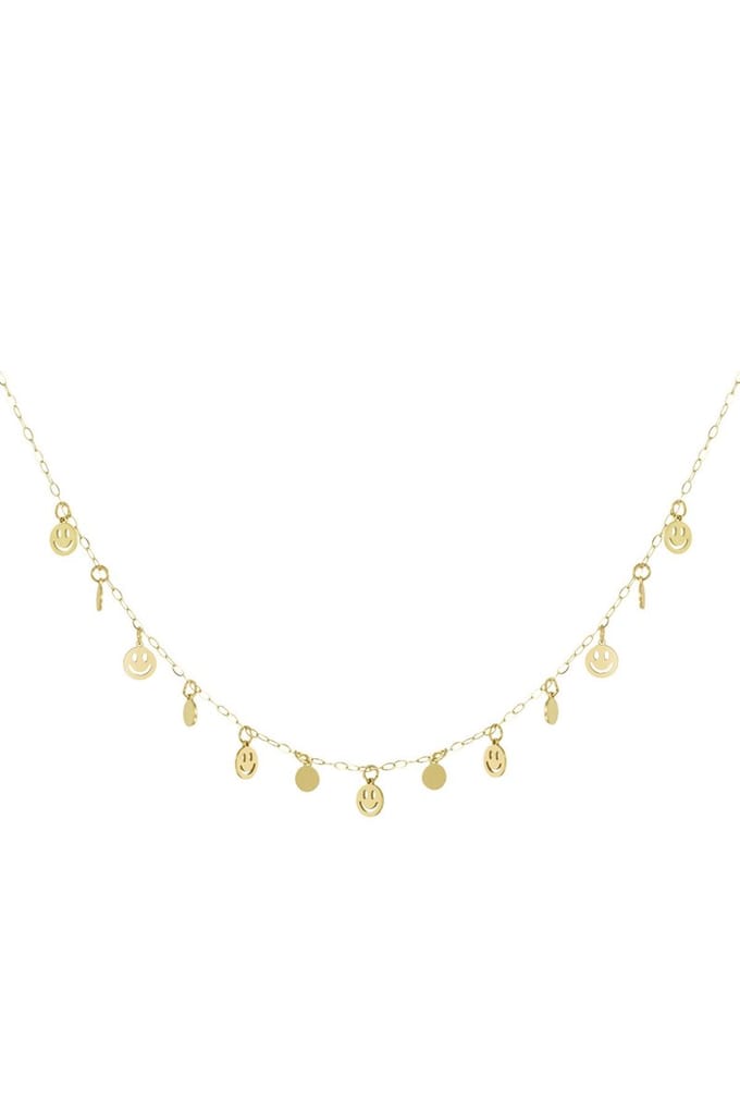 Mini smiley ketting - roestvrijstaal - yehwang