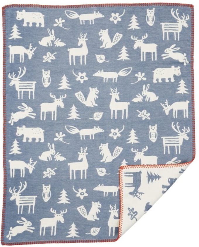 Klippan wiegdeken katoen forest blue - 70 x 90 cm
