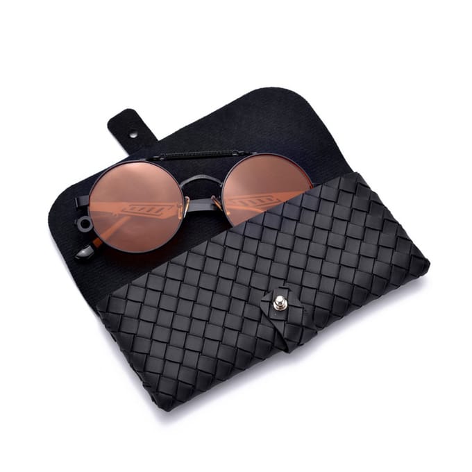 Brillenkoker - Brillendoos - Brillenetui - Brillenhoes - Geweven polyester - zwart