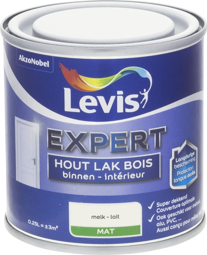 Levis - Expert Hout Lak Binnen Mat - Melk - 0,25 L