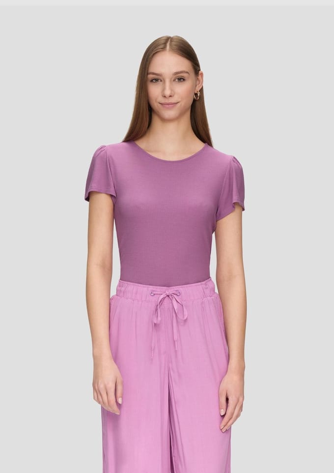 Q/S designed by - T-shirt - Maat M - Vrouwen - Paars - Modal