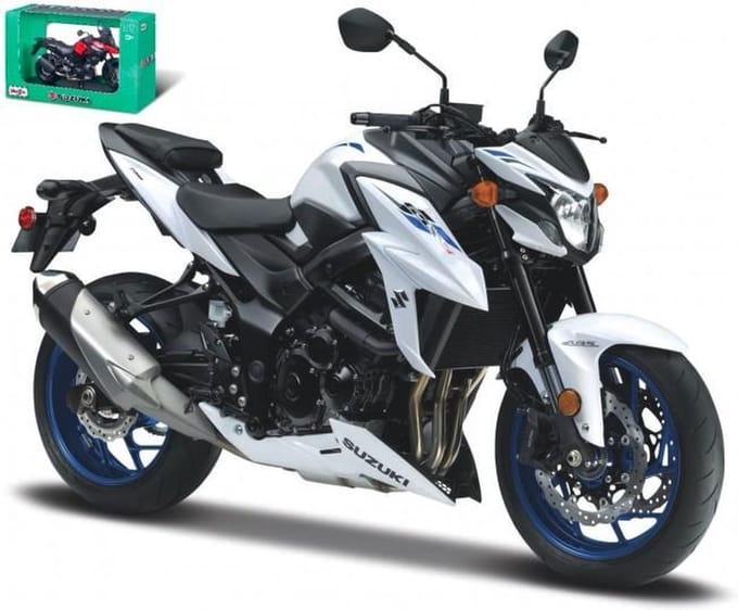 Maisto Suzuki Gsx-S750 - Modelauto - Schaal 1:18 - Wit/Zwart/Blauw