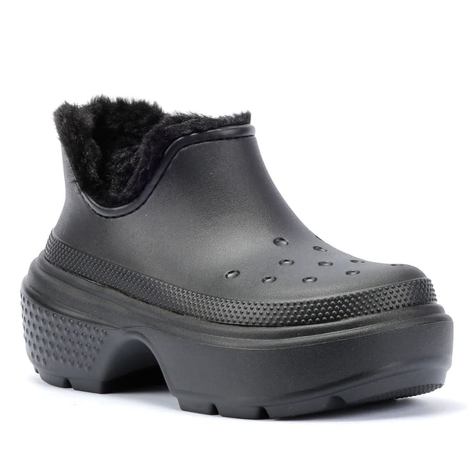 Crocs Stomp Gevoerd Kort Dames Laarzen Zwart