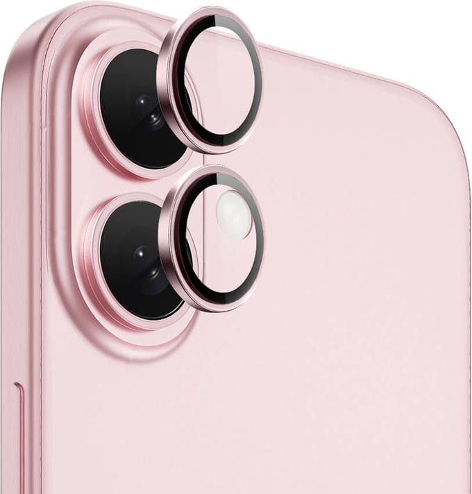 Individuele Ring Cover Camera Lens Protector Geschikt voor: iPhone 16 Plus - HD Heldere Bubble Free Bescherming (Rosegoud)