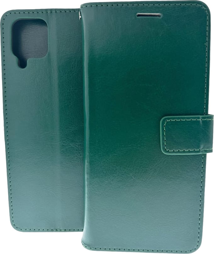 Bookcase Geschikt voor: Samsung Galaxy A12 - Groen - portemonnee hoesje