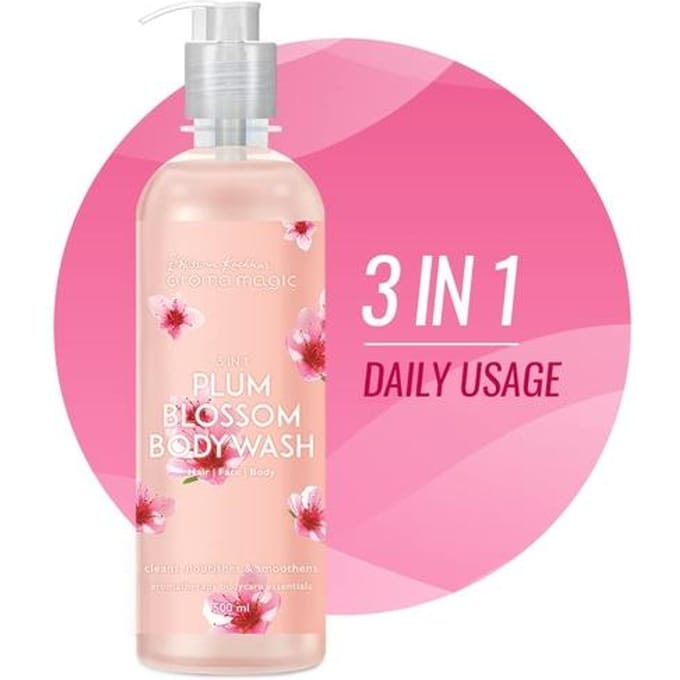 Aroma Magic 3 in 1 Plum Blossom Body Wash 500ml pink