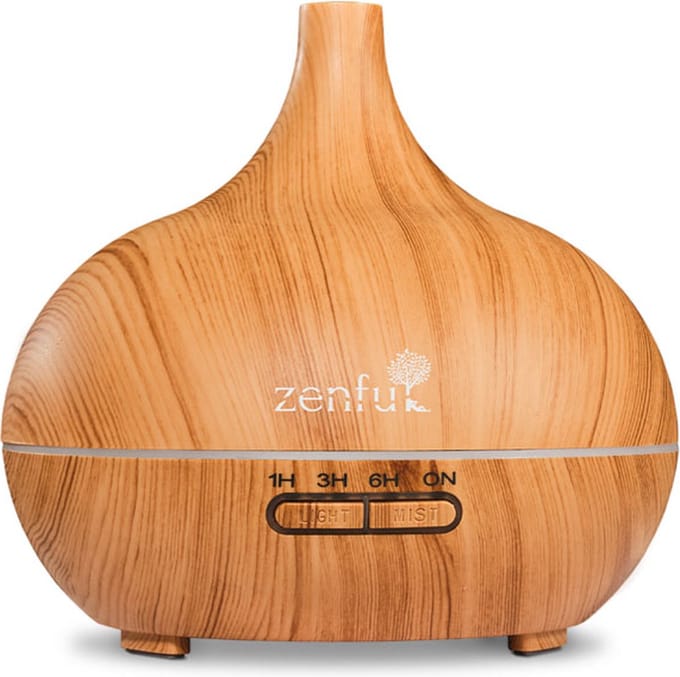 Zenful Dewdrop - Aroma Diffuser - Geurdiffuser - Luchtbevochtiger - Vernevelaar - Aromatherapie - Elektrisch - 400ml - Hout