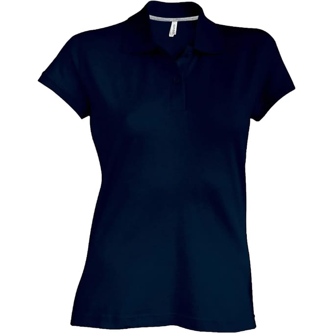 Damespolo korte mouwen met knopen merk Kariban Donkerblauw - L
