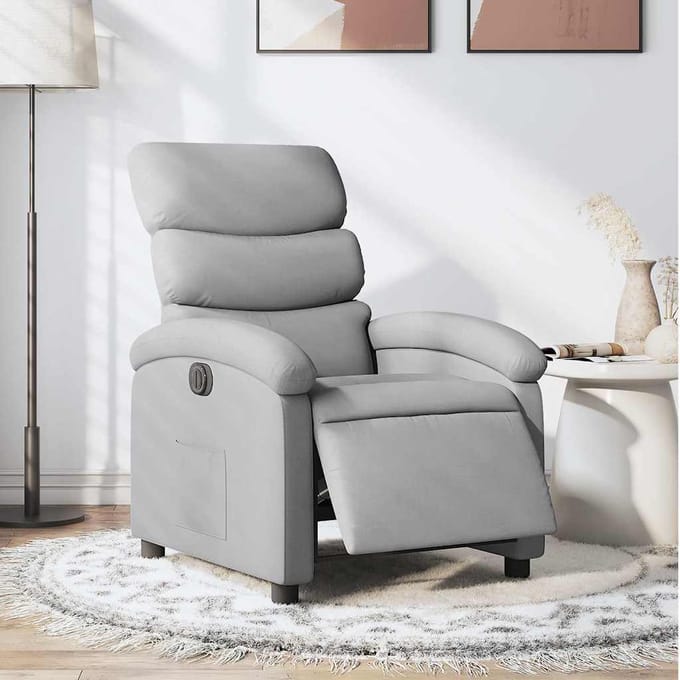vidaXL - Fauteuil - elektrisch - verstelbaar - stof - lichtgrijs