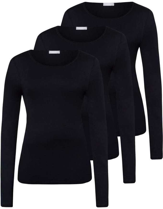 Hanro Dames onderhemd lange mouw 3 pack Ultralight